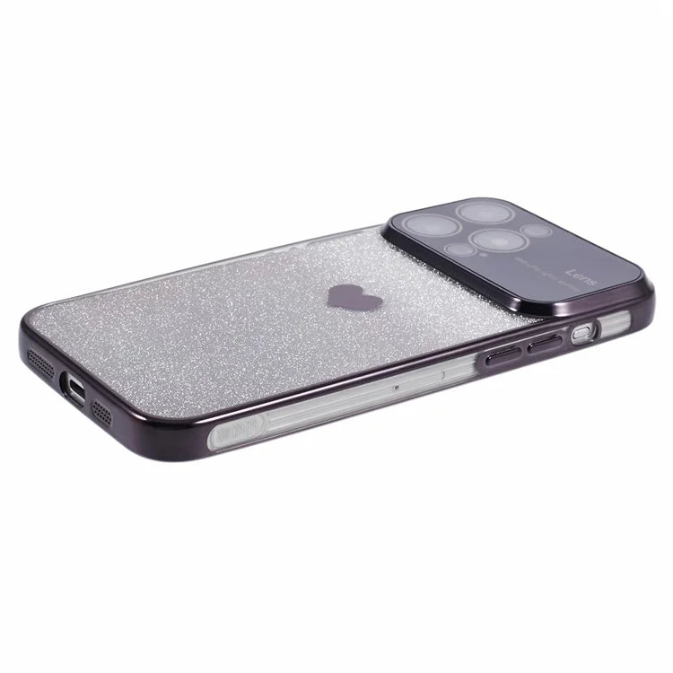 For iPhone 15 Pro Gradient Phone Case Heart Pattern Soft TPU Back Cover
