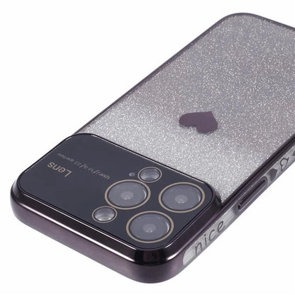 For iPhone 15 Pro Gradient Phone Case Heart Pattern Soft TPU Back Cover