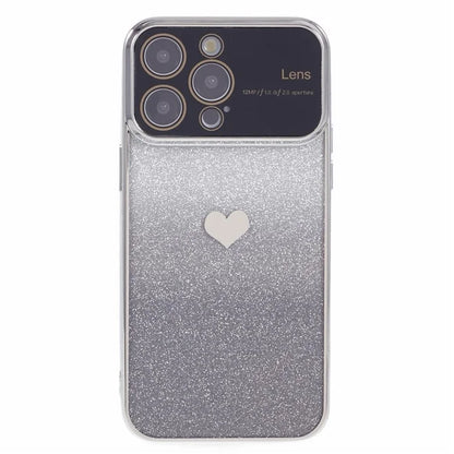 For iPhone 15 Pro Gradient Phone Case Heart Pattern Soft TPU Back Cover
