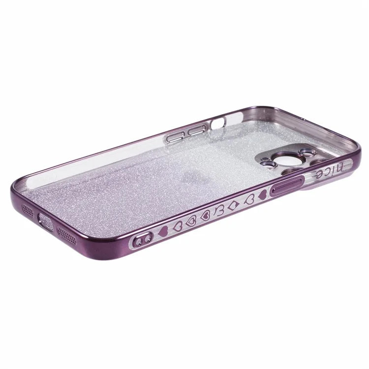 For iPhone 15 Pro Gradient Phone Case Heart Pattern Soft TPU Back Cover