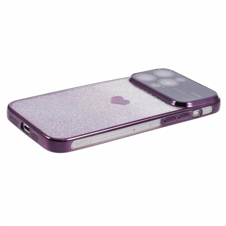 For iPhone 15 Pro Gradient Phone Case Heart Pattern Soft TPU Back Cover