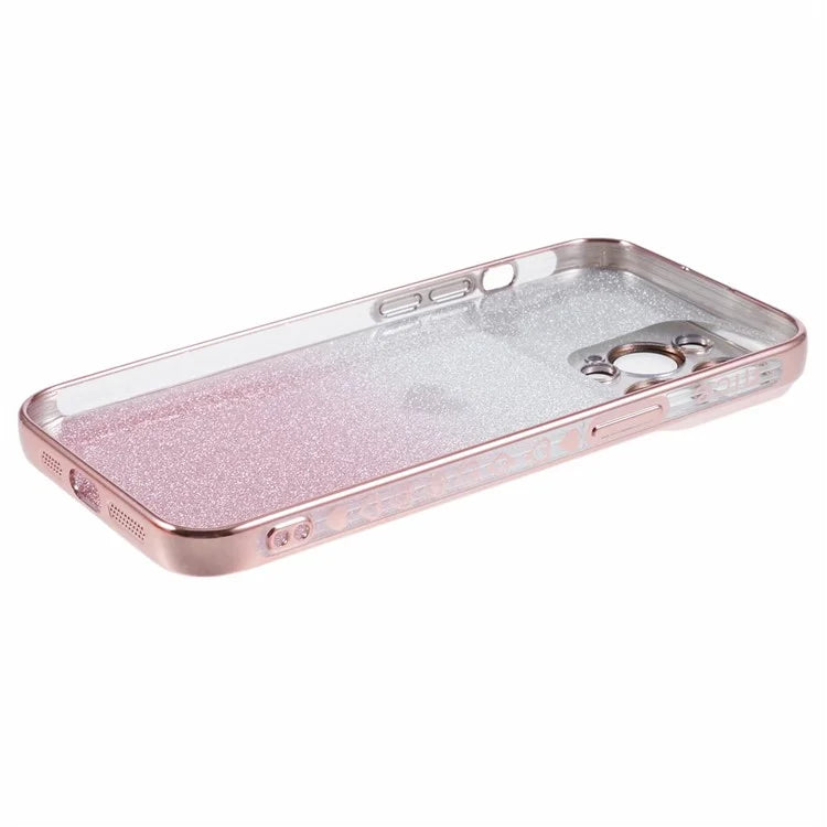 For iPhone 15 Pro Gradient Phone Case Heart Pattern Soft TPU Back Cover