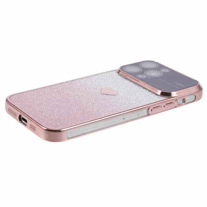 For iPhone 15 Pro Gradient Phone Case Heart Pattern Soft TPU Back Cover