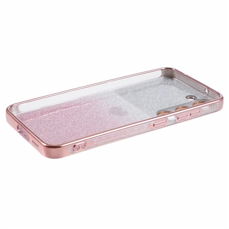 For Samsung Galaxy S23+ Case Electroplating Edge TPU Phone Cover with Love Heart Pattern