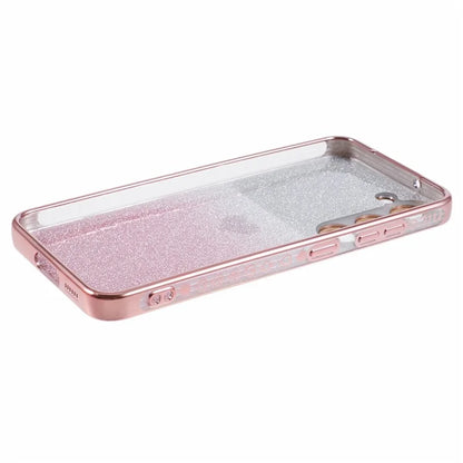 For Samsung Galaxy S23+ Case Electroplating Edge TPU Phone Cover with Love Heart Pattern