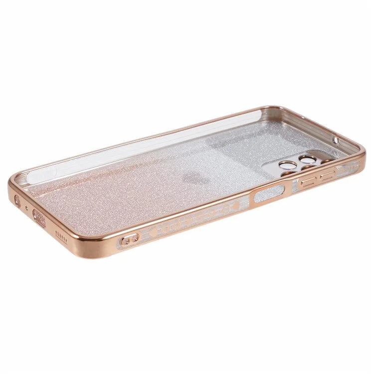 For Samsung Galaxy A13 4G Case Gradient Glitter TPU Phone Cover Love Heart Pattern
