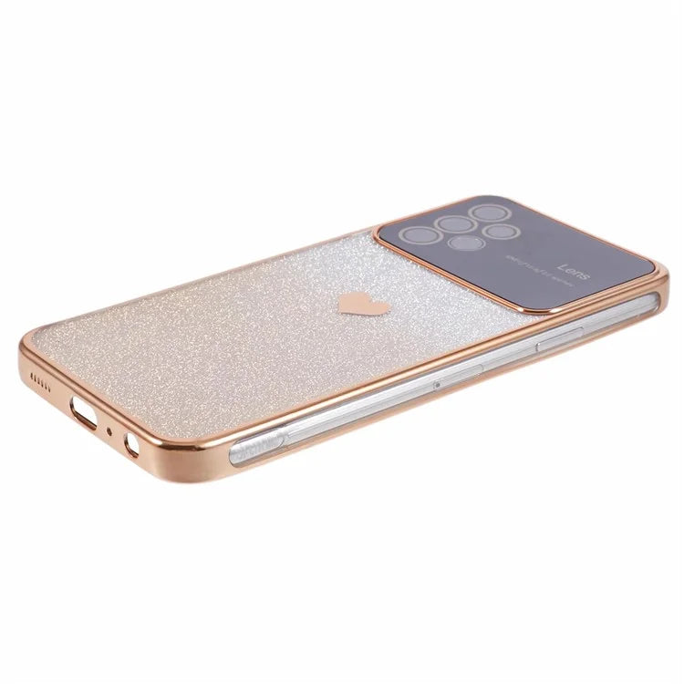 For Samsung Galaxy A13 4G Case Gradient Glitter TPU Phone Cover Love Heart Pattern