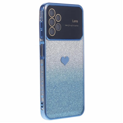 For Samsung Galaxy A13 4G Case Gradient Glitter TPU Phone Cover Love Heart Pattern