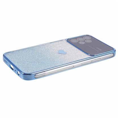 For Samsung Galaxy A13 4G Case Gradient Glitter TPU Phone Cover Love Heart Pattern