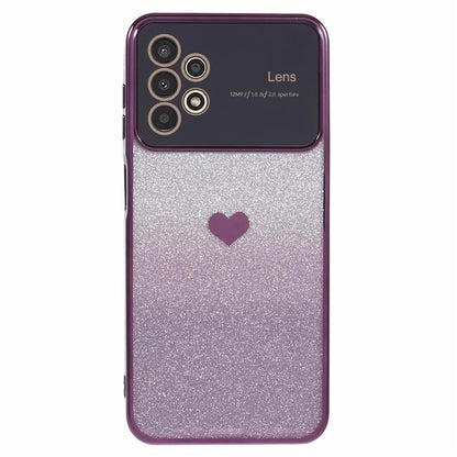 For Samsung Galaxy A13 4G Case Gradient Glitter TPU Phone Cover Love Heart Pattern