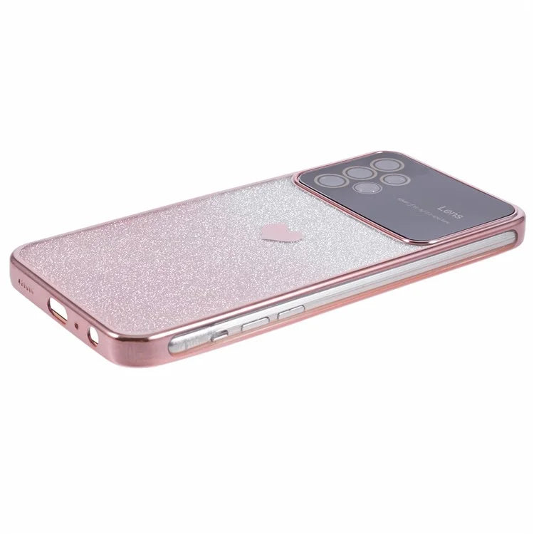 For Samsung Galaxy A13 4G Case Gradient Glitter TPU Phone Cover Love Heart Pattern
