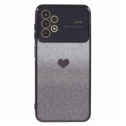 For Samsung Galaxy A13 4G Case Gradient Glitter TPU Phone Cover Love Heart Pattern