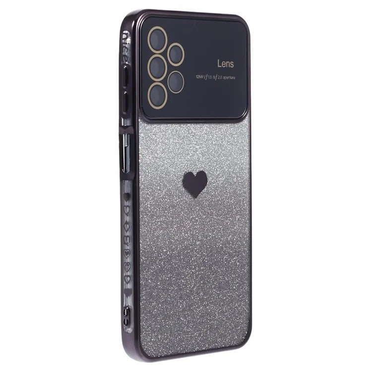 For Samsung Galaxy A13 4G Case Gradient Glitter TPU Phone Cover Love Heart Pattern