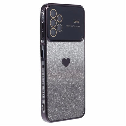 For Samsung Galaxy A13 4G Case Gradient Glitter TPU Phone Cover Love Heart Pattern