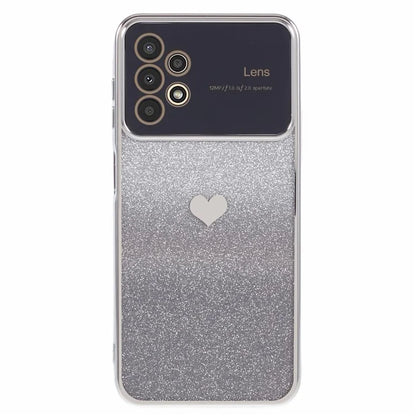 For Samsung Galaxy A13 4G Case Gradient Glitter TPU Phone Cover Love Heart Pattern