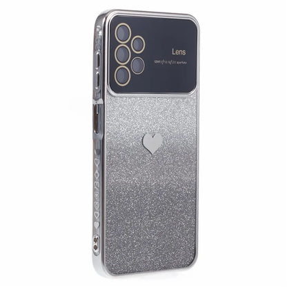 For Samsung Galaxy A13 4G Case Gradient Glitter TPU Phone Cover Love Heart Pattern