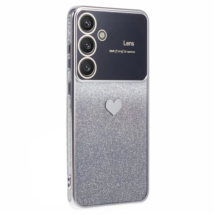For Samsung Galaxy S24+ Case Electroplating Edges Bling Glitter TPU Phone Cover