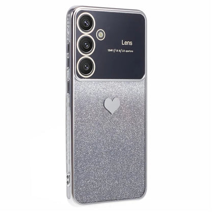 For Samsung Galaxy S24+ Case Electroplating Edges Bling Glitter TPU Phone Cover