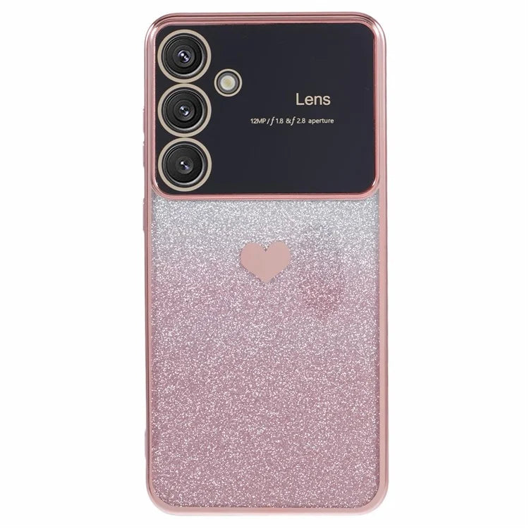 For Samsung Galaxy S24+ Case Electroplating Edges Bling Glitter TPU Phone Cover