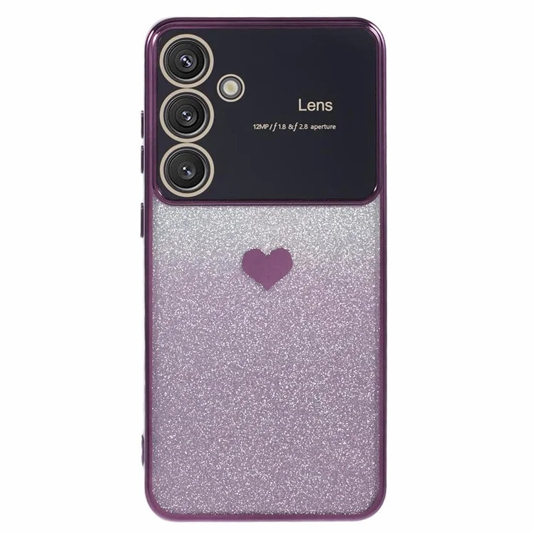 For Samsung Galaxy S24+ Case Electroplating Edges Bling Glitter TPU Phone Cover