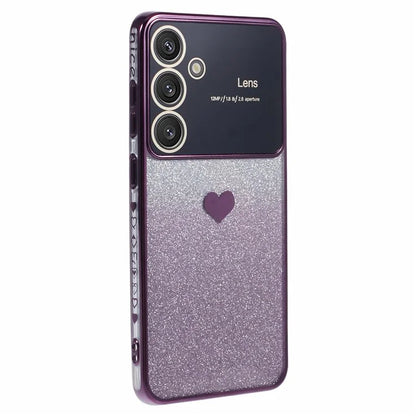 For Samsung Galaxy S24+ Case Electroplating Edges Bling Glitter TPU Phone Cover