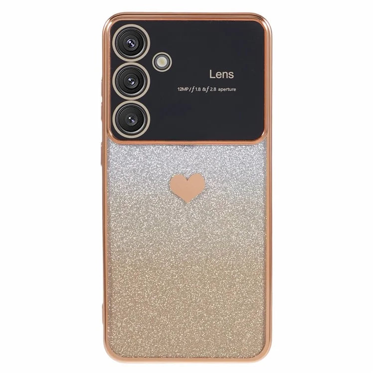 For Samsung Galaxy S24+ Case Electroplating Edges Bling Glitter TPU Phone Cover