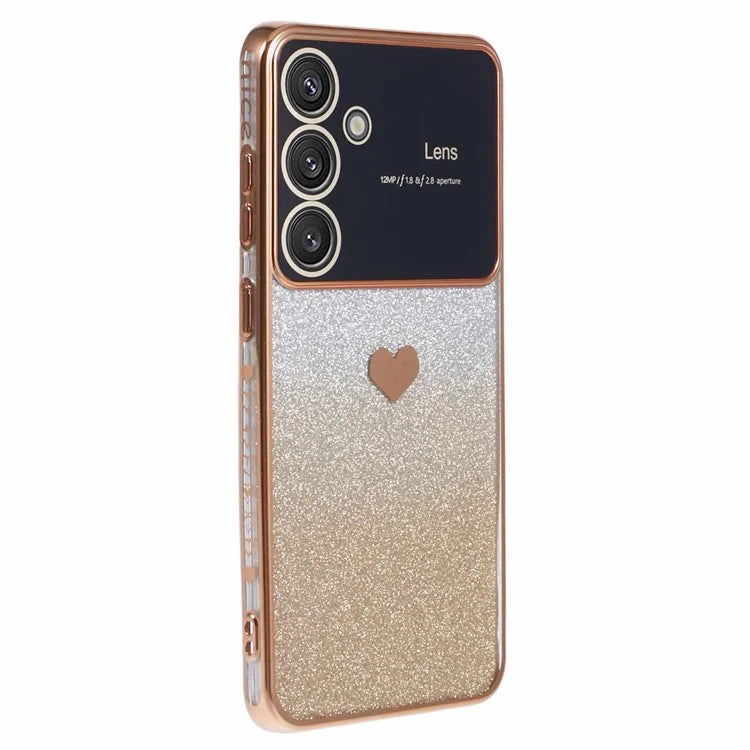 For Samsung Galaxy S24+ Case Electroplating Edges Bling Glitter TPU Phone Cover