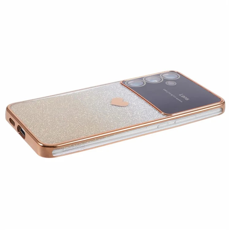 For Samsung Galaxy S24+ Case Electroplating Edges Bling Glitter TPU Phone Cover