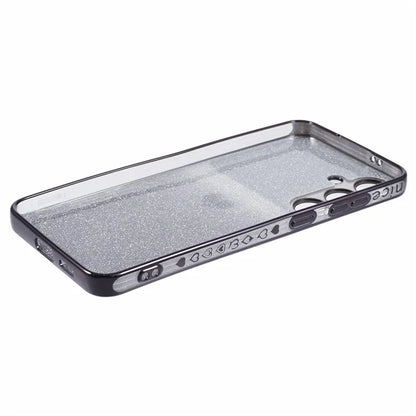 For Samsung Galaxy S24+ Case Electroplating Edges Bling Glitter TPU Phone Cover