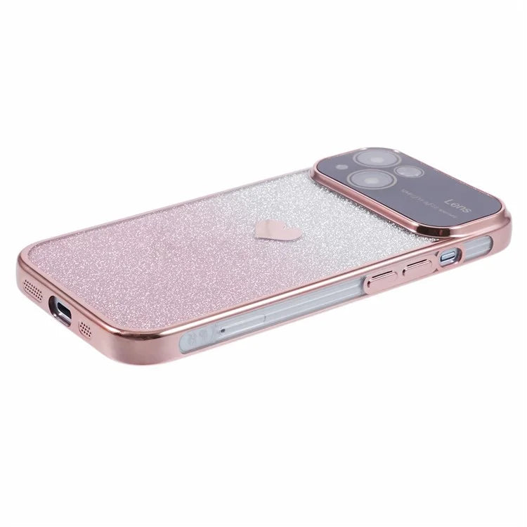 For iPhone 15 Plus TPU Case Glitter Gradient Love Heart Pattern Phone Cover