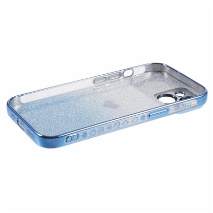 For iPhone 15 Plus TPU Case Glitter Gradient Love Heart Pattern Phone Cover