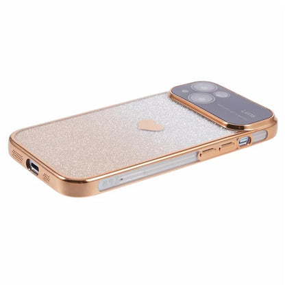 For iPhone 15 Plus TPU Case Glitter Gradient Love Heart Pattern Phone Cover