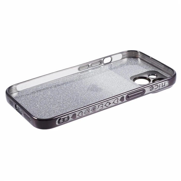 For iPhone 15 Plus TPU Case Glitter Gradient Love Heart Pattern Phone Cover