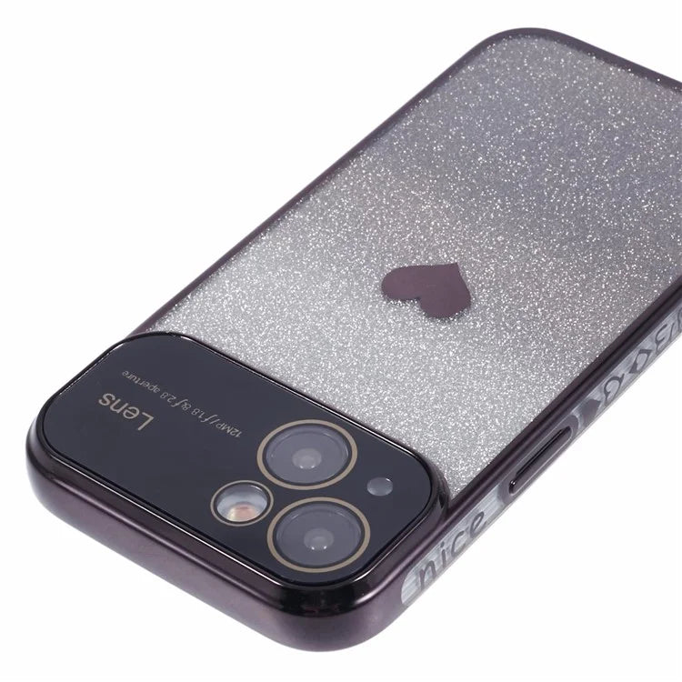 For iPhone 15 Plus TPU Case Glitter Gradient Love Heart Pattern Phone Cover