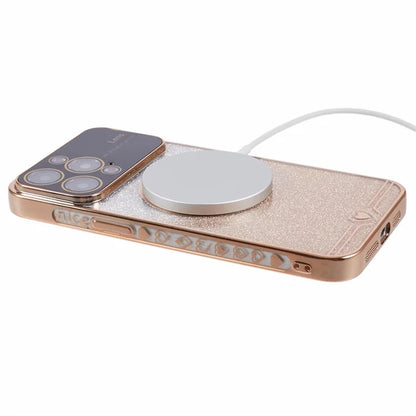 For iPhone 15 Pro Case Electroplated Edge TPU Phone Case Compatible with MagSafe