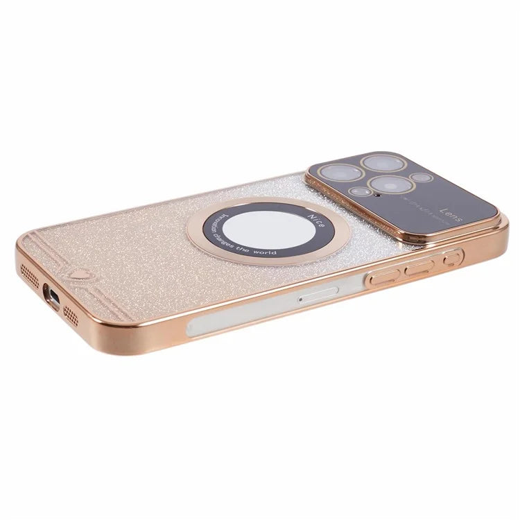 For iPhone 15 Pro Case Electroplated Edge TPU Phone Case Compatible with MagSafe