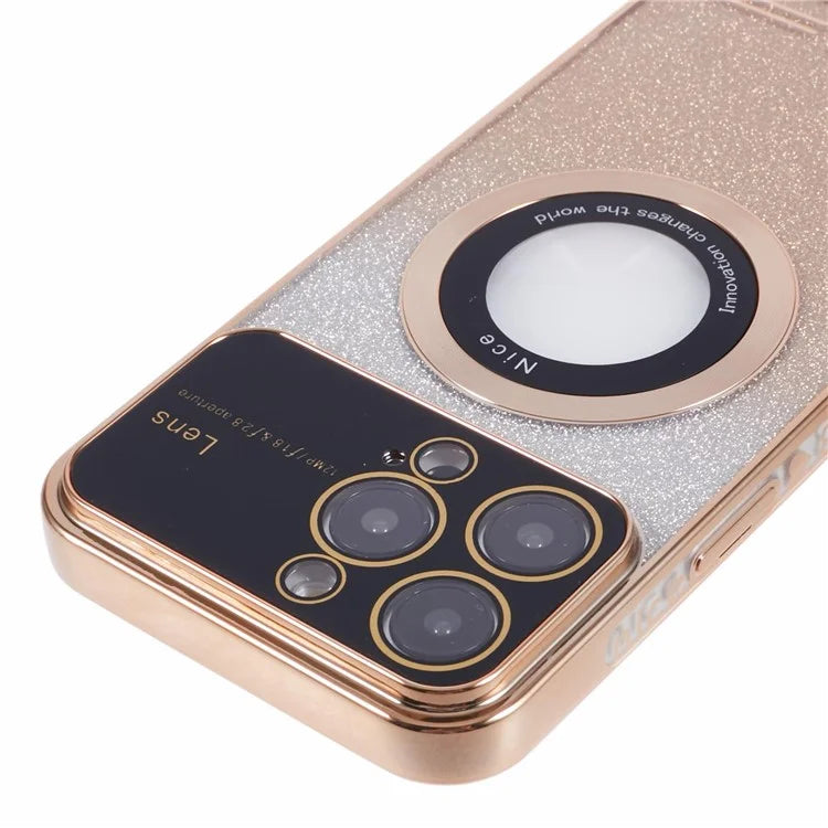 For iPhone 15 Pro Case Electroplated Edge TPU Phone Case Compatible with MagSafe