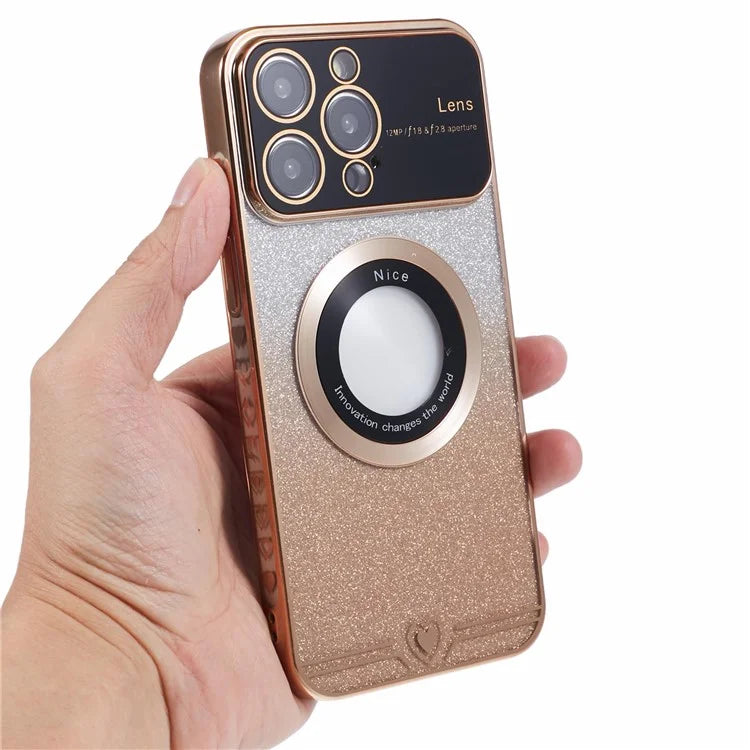 For iPhone 15 Pro Case Electroplated Edge TPU Phone Case Compatible with MagSafe