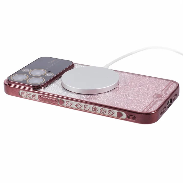 For iPhone 15 Pro Case Electroplated Edge TPU Phone Case Compatible with MagSafe