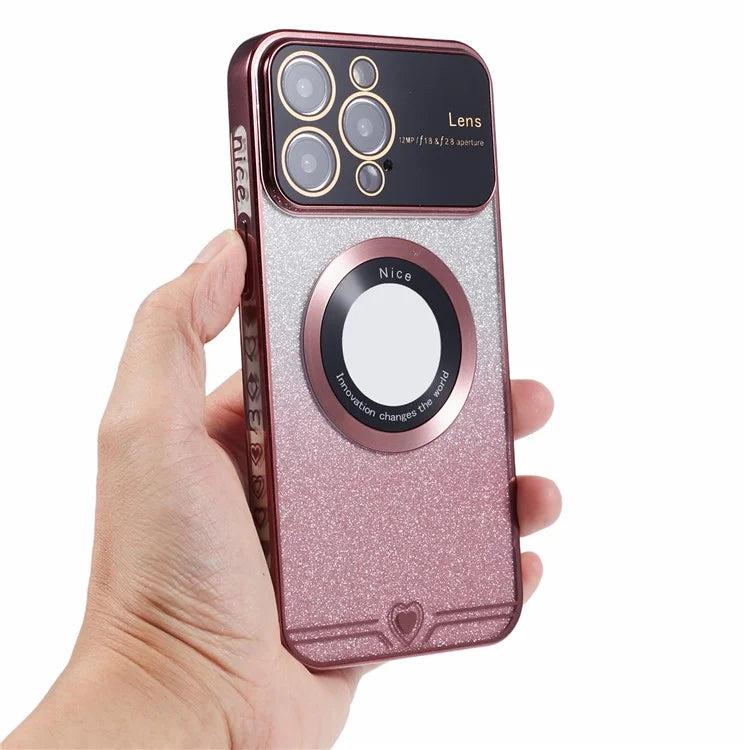 For iPhone 15 Pro Case Electroplated Edge TPU Phone Case Compatible with MagSafe
