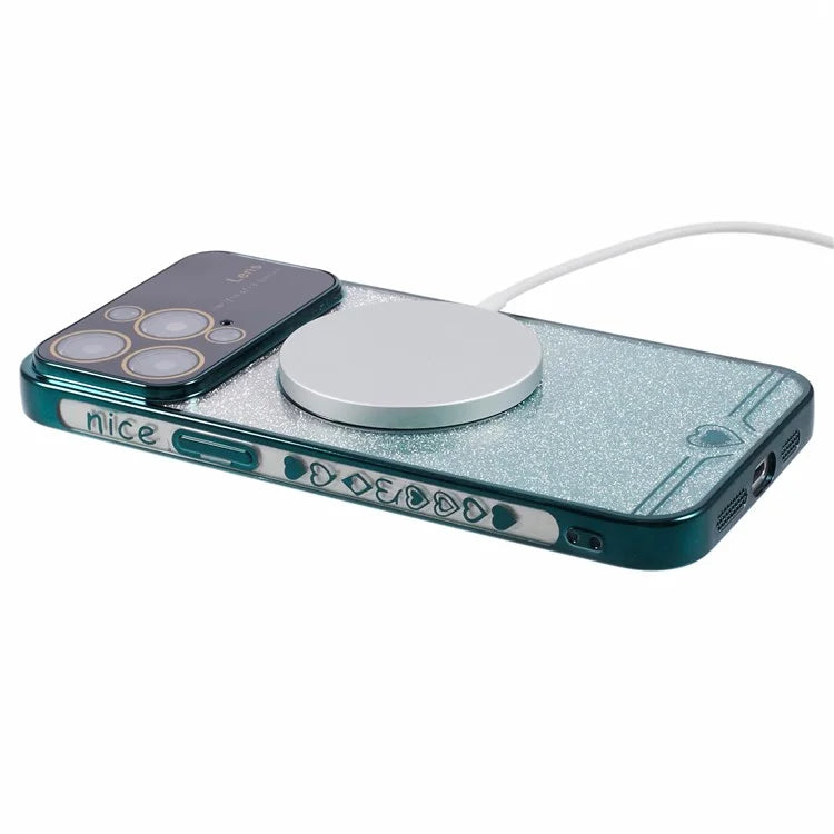 For iPhone 15 Pro Case Electroplated Edge TPU Phone Case Compatible with MagSafe