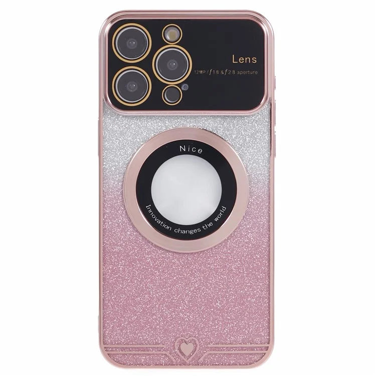 For iPhone 15 Pro Case Electroplated Edge TPU Phone Case Compatible with MagSafe