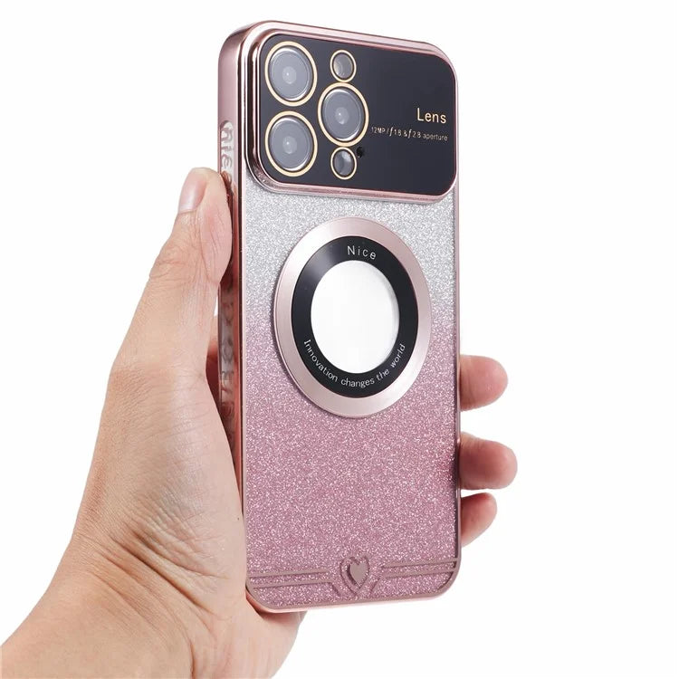 For iPhone 15 Pro Case Electroplated Edge TPU Phone Case Compatible with MagSafe