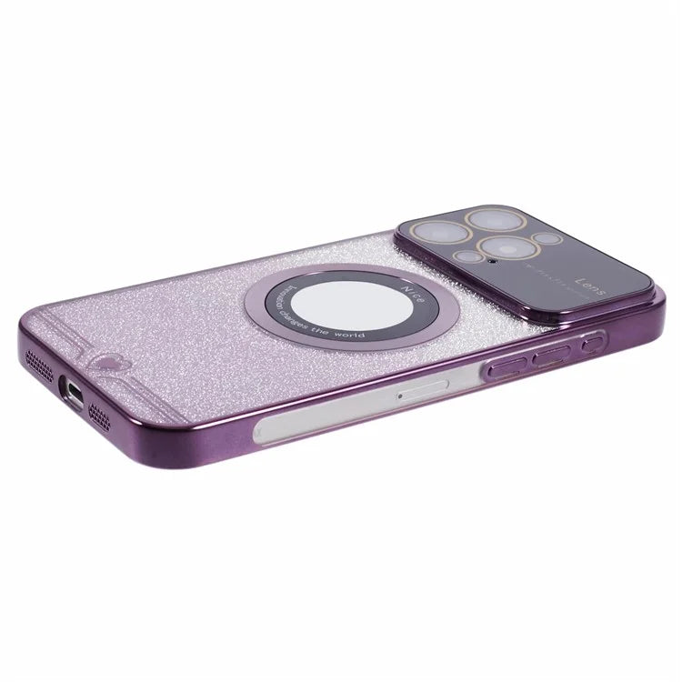 For iPhone 15 Pro Case Electroplated Edge TPU Phone Case Compatible with MagSafe
