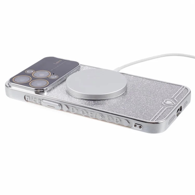 For iPhone 15 Pro Case Electroplated Edge TPU Phone Case Compatible with MagSafe