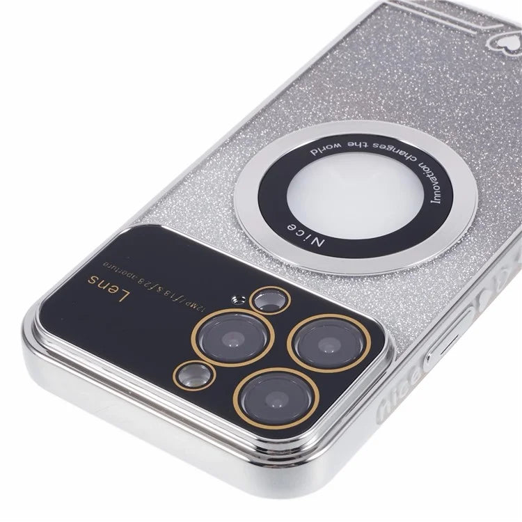 For iPhone 15 Pro Case Electroplated Edge TPU Phone Case Compatible with MagSafe
