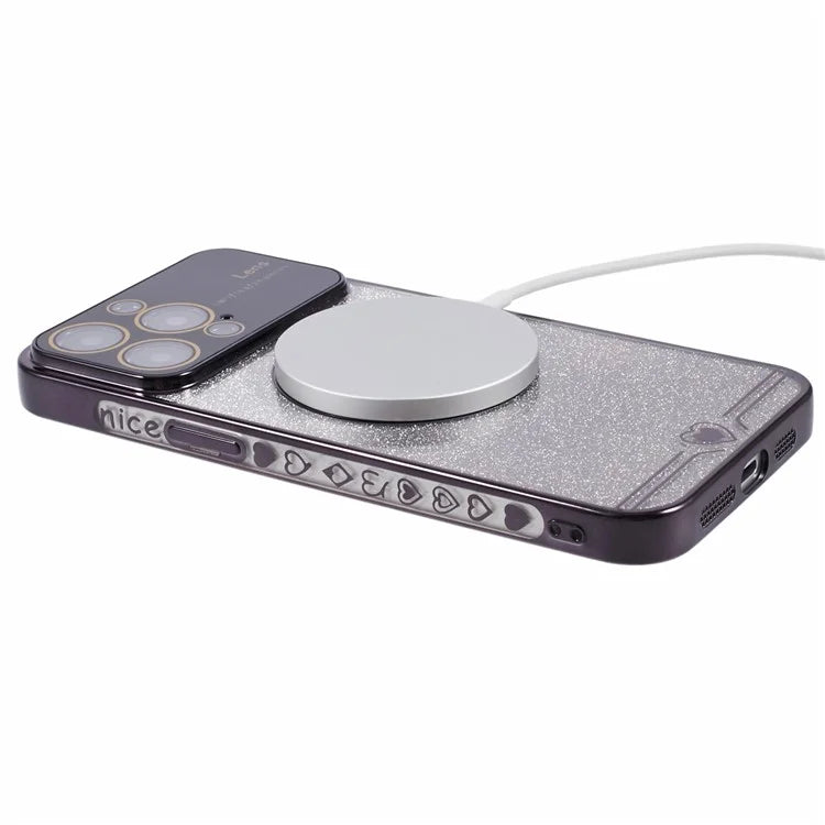 For iPhone 15 Pro Case Electroplated Edge TPU Phone Case Compatible with MagSafe