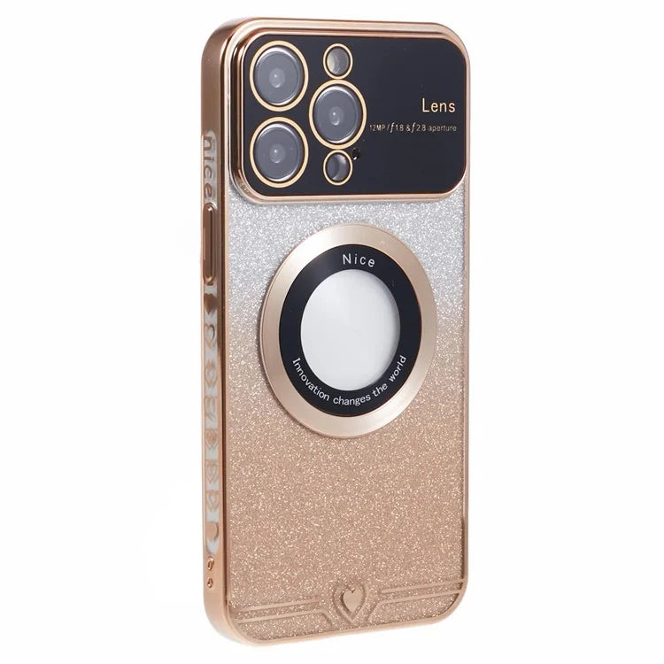 For iPhone 15 Pro Max Slim TPU Case Compatible with MagSafe Electroplating Phone Shell