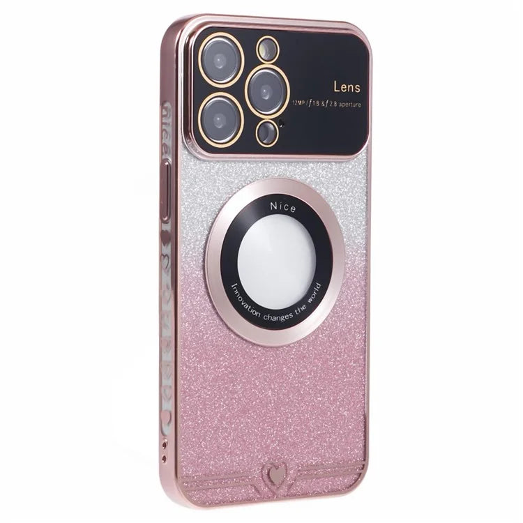 For iPhone 15 Pro Max Slim TPU Case Compatible with MagSafe Electroplating Phone Shell