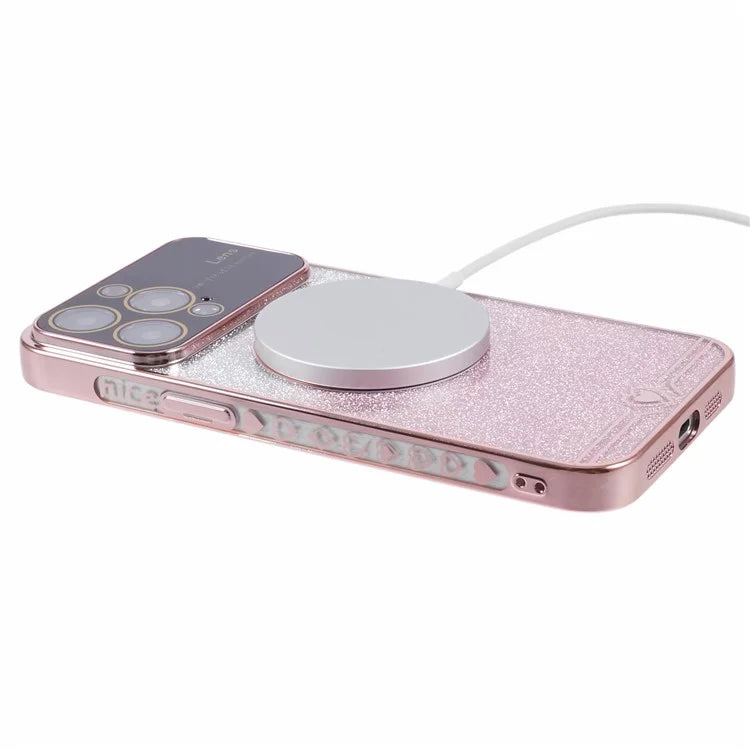 For iPhone 15 Pro Max Slim TPU Case Compatible with MagSafe Electroplating Phone Shell